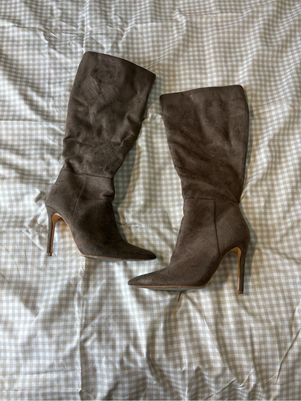 F21 Brown Suede Pointy Heels